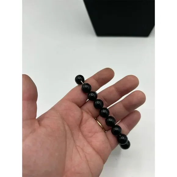 Vintage Gothic Black Beaded Choker Necklace by Unbranded in One Size - Picture 2 of 3